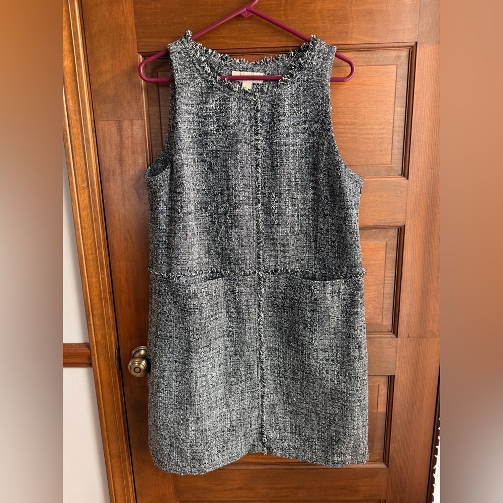 MICHAEL KORS Frayed Tweed Sleeveless Sheath Dress